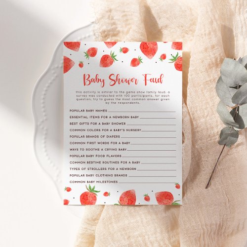 Baby Shower Feud Game Berry Sweet Baby Shower Invitation