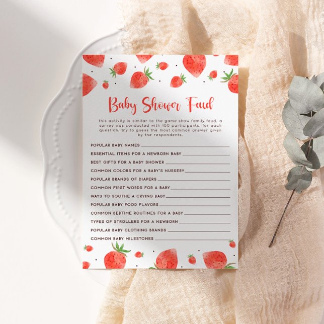 Baby Shower Feud Game, Berry Sweet Baby Shower Invitation (Creator Uploaded)