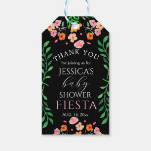 Baby Shower Fiesta Garden Floral Favor Gift Tag