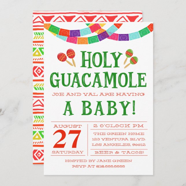 BABY SHOWER FIESTA INVITATION (Front/Back)