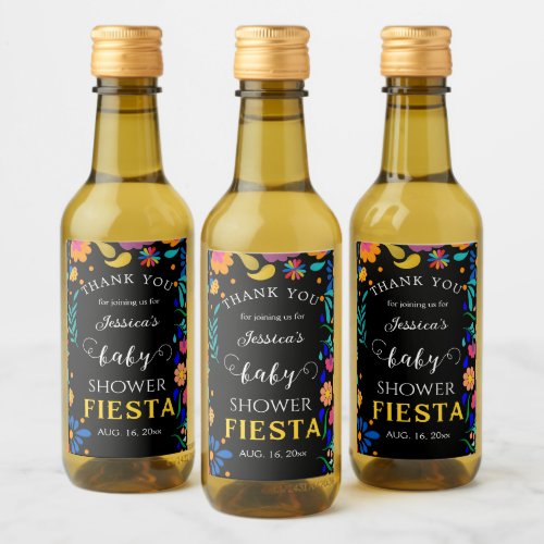 Baby Shower Fiesta Mexican Mini Bottle Wine Label