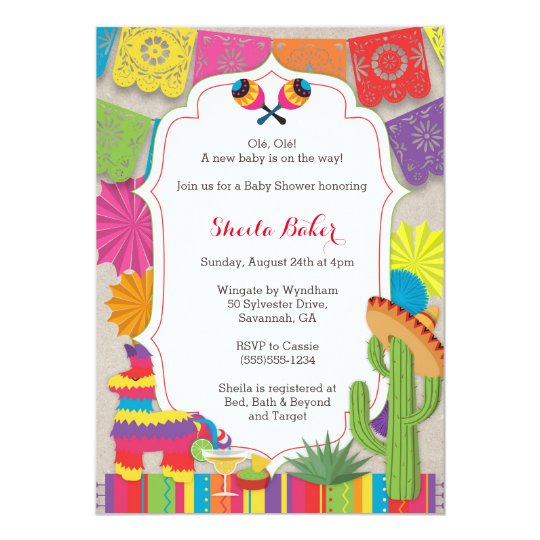 baby shower fiesta mexican themed shower invite zazzle com
