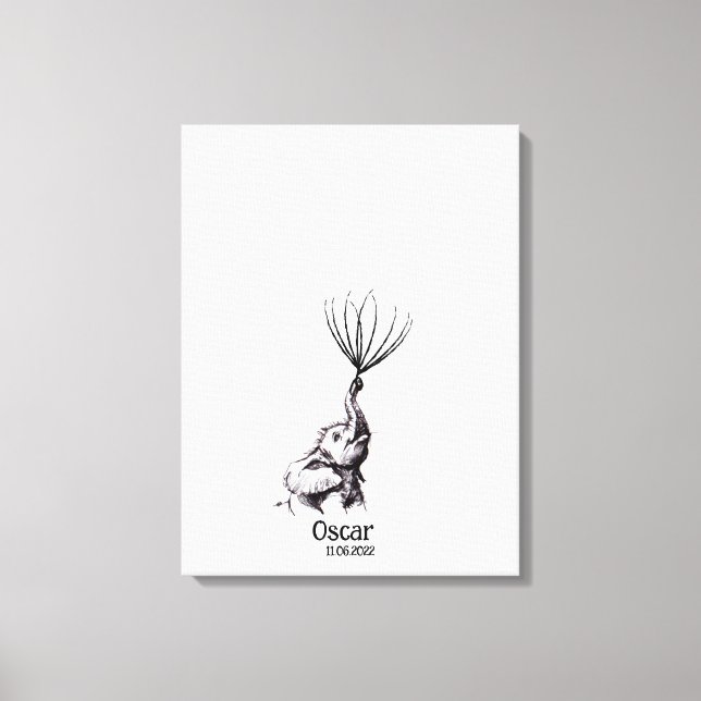 Baby Shower Fingerprint Guestbook - Canvas (Front)