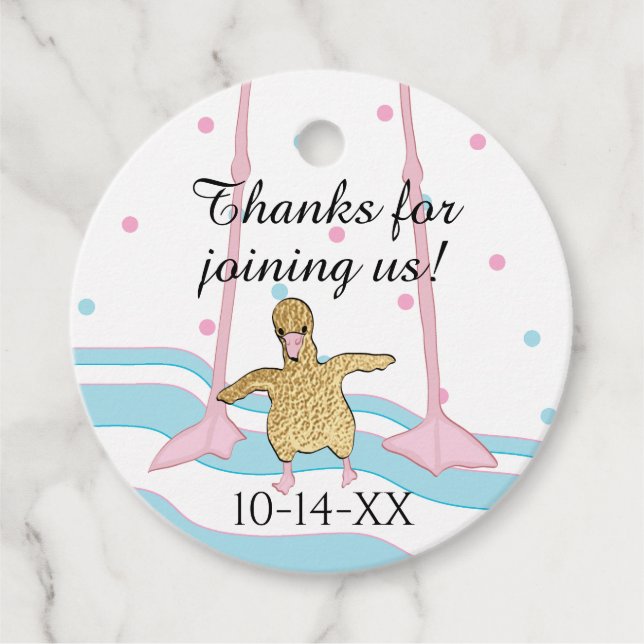 Baby Shower Flamingo Favor Tags (Front)