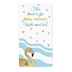Baby Shower "Flamingo Mommy" Bookplate Sheet of 8