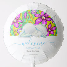 Baby Shower Flora Elephant Boy Blue 