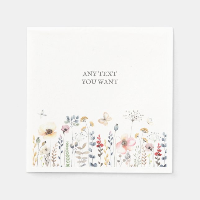 BABY SHOWER, FLORAL, BOTANICAL BABY SHOWER INVITAT NAPKINS (Front)