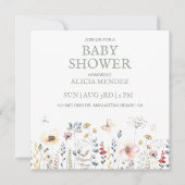 BABY SHOWER, FLORAL, BOTANICAL BABY SHOWER INVITATION (Front)