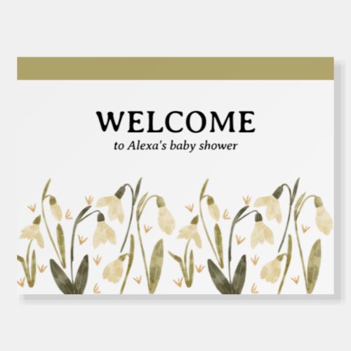 Baby Shower floral elegant welcome sign