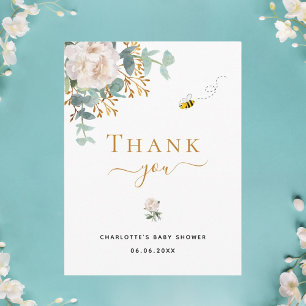 Baby Shower floral eucalyptus greenery thank you Postcard