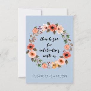 Baby Shower Floral Favor Sign Thank you Invitation