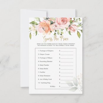 Baby Shower Floral Guess The Price Game by IrinaFraser at Zazzle