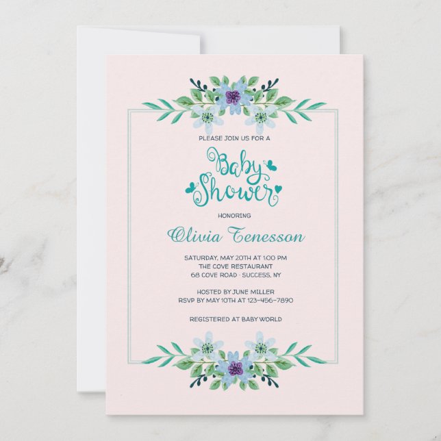 Baby Shower Floral Invitation (Front)