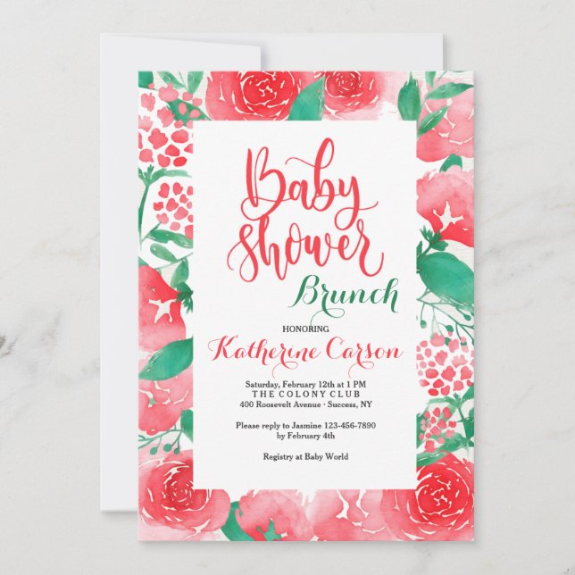Baby Shower Floral Invitation (Front)