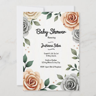 Baby Shower Floral Invitation