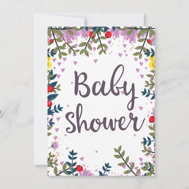 Baby Shower Floral Invite (Back)