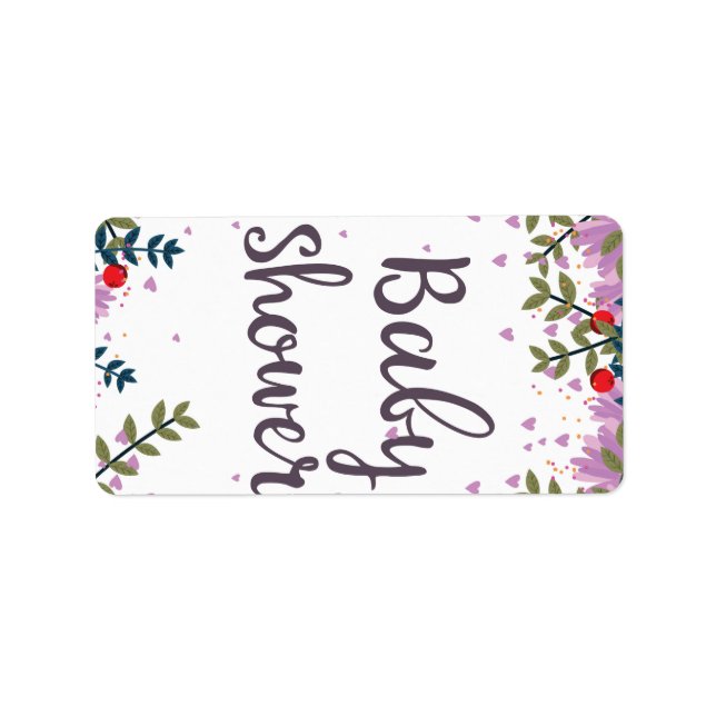 Baby Shower Floral Invite Label (Front)