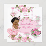 Baby Shower Floral Rose Tea Party Pink Ethnic Invitation at Zazzle