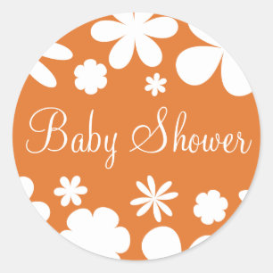 Baby Shower Flower Power Envelope Sticker Seal
