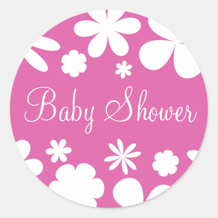 Baby Shower Flower Power Envelope Sticker Seal
