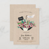 Baby Shower Flower Umbrella Simple Design Invite (Front/Back)