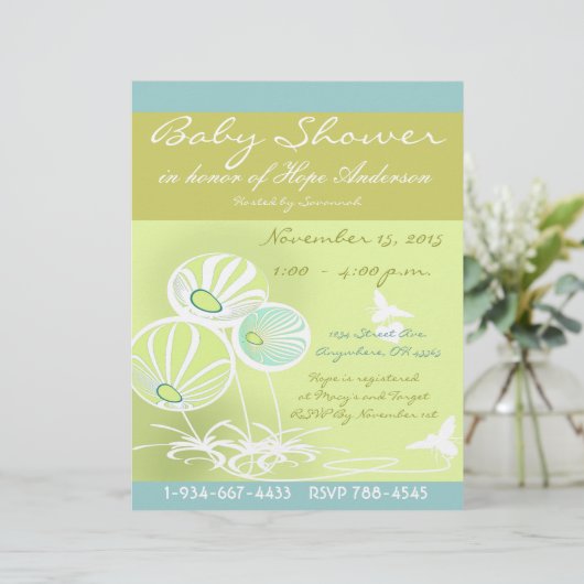 Baby Shower Flowers and Bees (Standing Front)