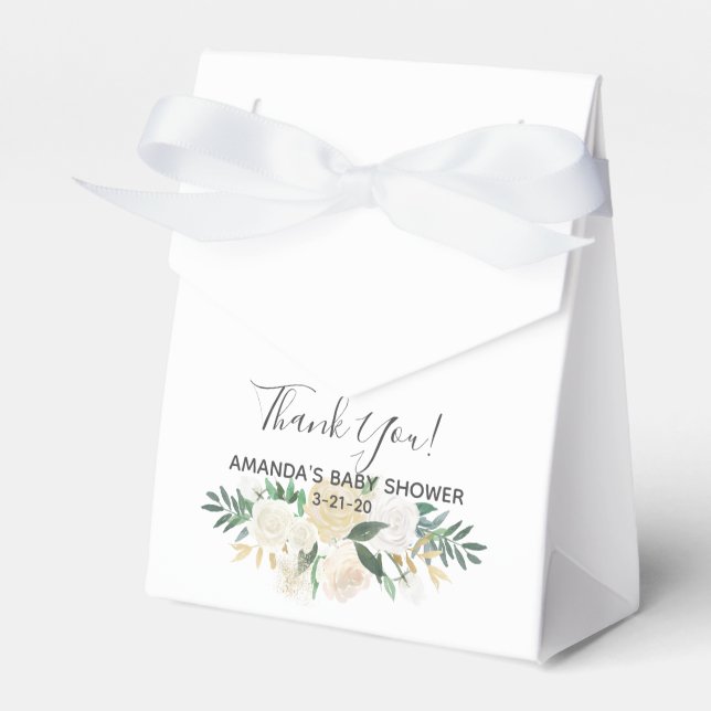 Baby Shower Flowers Favor Boxes (Front Side)