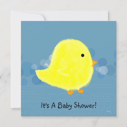 Baby Shower Fluffy Chick CustomizabIe Invitation