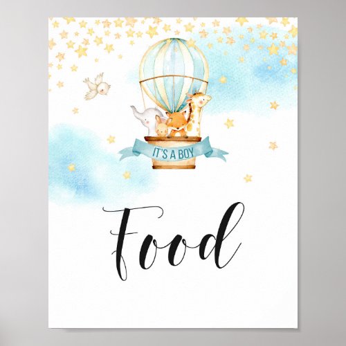 Baby Shower food sign hot air balloon animals