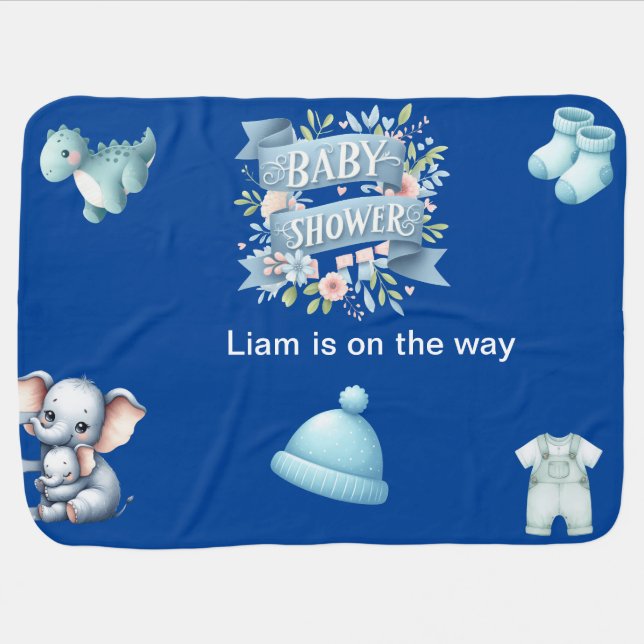 Baby Shower for a boy Blanket (Horizontal)