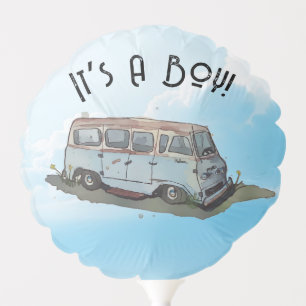 Baby shower for a boy, van and sedan balloon