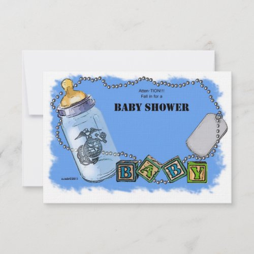 Baby Shower for a Marine Personalized Announcement