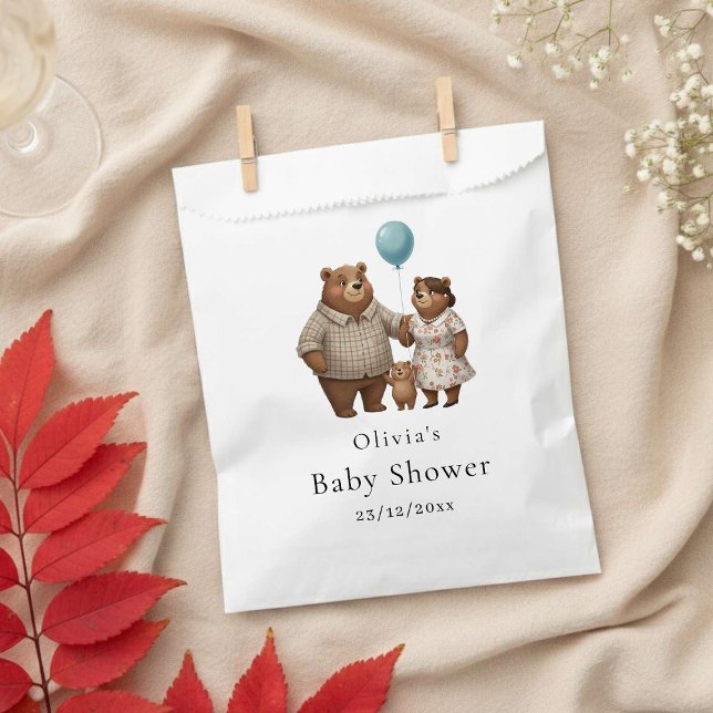 Baby Shower for Boy – Blue Balloon Teddy Bear  Favor Bag (Creator Uploaded)