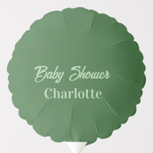 Baby shower forest green pastel name simpleminimal balloon