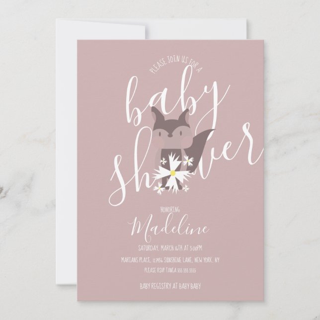 Baby Shower Fox Bohemian  Invitation (Front)