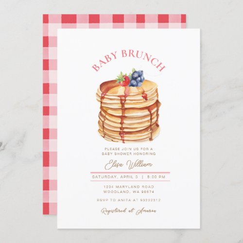  Baby Shower Fruit Pancake Brunch  Invitation