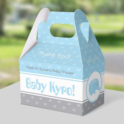 Baby Shower Gable Box with Elephant _ Baby Boy