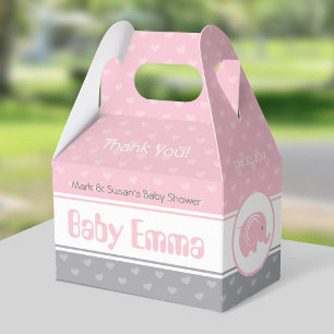 Baby Shower Gable Box with Elephant - Baby Girl