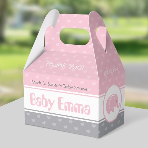 Baby Shower Gable Box with Elephant _ Baby Girl