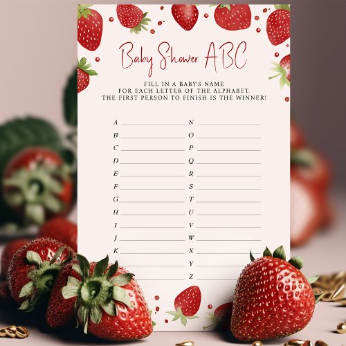 Baby Shower Game ABC Names Strawberry