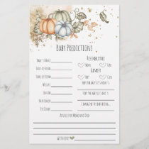 Baby Shower Game Activity Predictions Flyer