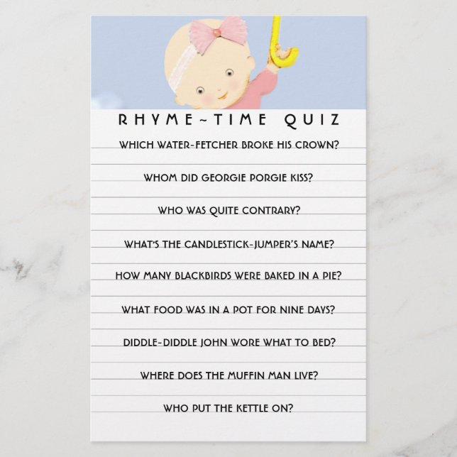 Baby Shower Game Advice Cards (Front)