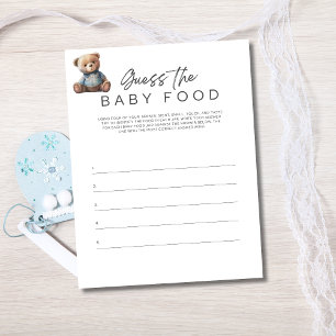 Baby Shower Game Baby Boy Guess the Baby Food Invitation