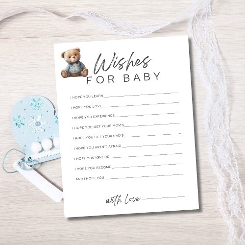 Baby Shower Game Baby Boy Wishes For Baby  Invitation