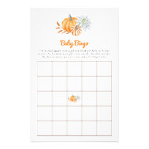 Baby Shower Game Bingo Little Pumpkin Fall Cute Flyer
