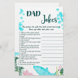Baby Shower Game Card Dad Jokes