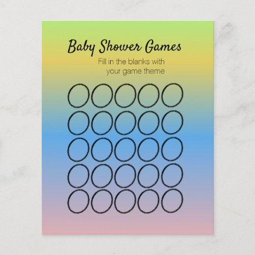 Baby Shower Game Circular Ombr Template Flyer
