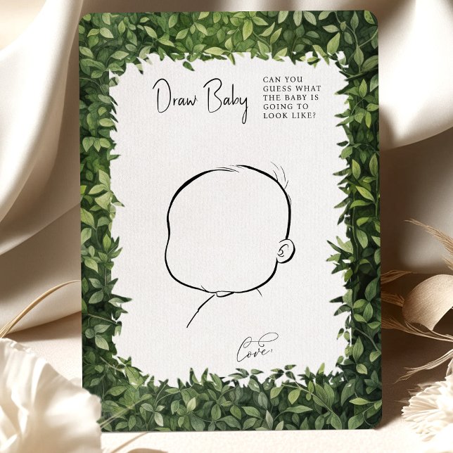 Baby Shower Game Draw Baby Fun Woodland Party Invitation (Creator Uploaded)