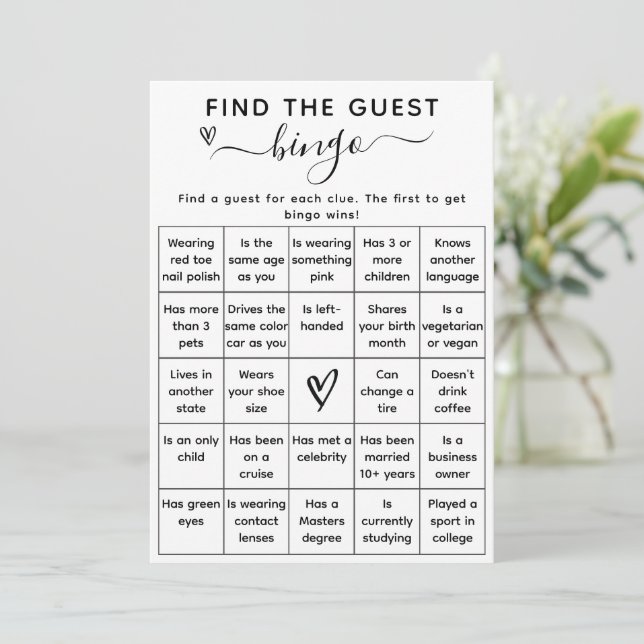 Baby Shower Game Find The Guest Bingo Card | Zazzle baby-shower-game-find-the-guest-bingo-card-zazzle