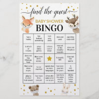 Baby Shower Game Find The Guest Bingo Card Flyer